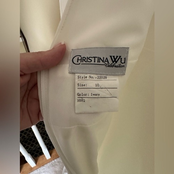 Christina Wu Bridesmaid Celebrations Collection Dress Ivory Size 10 Style 22029 - Picture 15 of 16